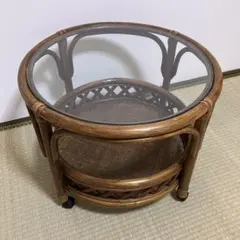 橋之口籐工芸工房】ハンドメイド ラタンサイドテーブル - メルカリ