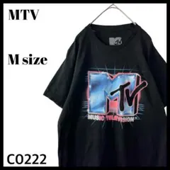 海外企業系 MTV MUSIC サイバー ネオンライン Tシャツ 企業物 黒 M