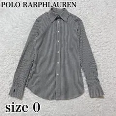 ポロラルフローレン　ストライプシャツ　長袖　袖ポニー刺繍　S