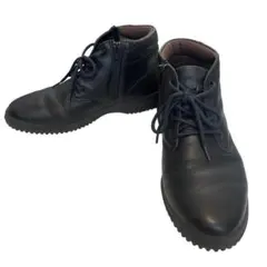 【美品】ecco ハイカット　レザー　ブラック　サイドジップ　23 EEEのサムネイル