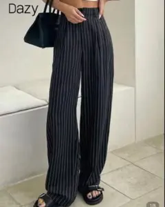 Dazy ストライプ ワイドパンツ