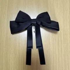 ブラックリボン ヘアアクセサリー 刺すだけ簡単