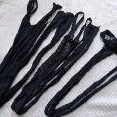 ニ*ム様 中古　黒ボディストッキング網タイツ３点セットまとめ売り　お掃除用