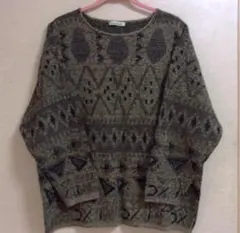 Ranbanb Sariy 幾何学模様の長袖ニットセーター