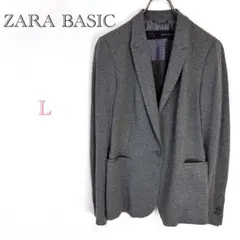 ◆ザラベーシック【L】テーラードジャケット スーツ 無地 カジュアル オフィス