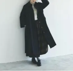 極美品　タグ付き　magari マガリ コットンウール　コートワンピース マガリ コットンウール コートワンピースシャツグレー