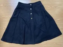 黒いウール混Aラインスカート Lサイズ