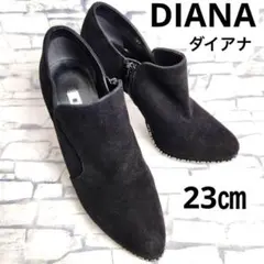 【希少】DIANA ダイアナ　ブーティ　スエード　サイドジップ　コバ金具装飾のサムネイル