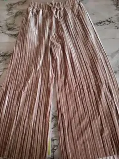 ベロア ワイドパンツ　ピンク150cm