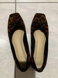 レオパード柄 フラットシューズ Sサイズ