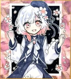 魔法少女ノ魔女裁判 まのさば 手描きイラスト 桜羽エマ 魔女化 色紙 ⑲