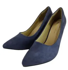 SG1927-18■ 新品 パンプス スエード調 21.0cm スモークネイビー