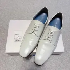 BENIR【27】ベニル 結婚式 新郎 ホワイト シューズ 紐 革靴