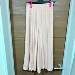 GU 薄ピンク プリーツ ワイドパンツ S