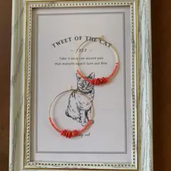 本物のコーラルとガラスビーズのフープピアス✨316Lサージカルステンレス