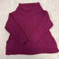 ワインレッド ニット