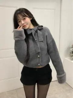 お値下げ！！GRL リボンパールボタンファーニットカーディガン[lt150]