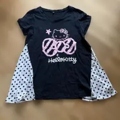 Hello Kitty ドット柄AラインロングTシャツ L