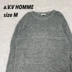 【美品】a.v.v HOMME メランジ調 ニット セーター M グレー