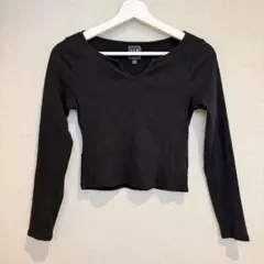 GAP ブラック 長袖 Vネック トップス XXS