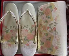 草履 バッグ セット 着物 和装小物　ピンク　ゴールド