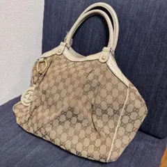 【訳あり】Gucci スーキー　ベージュ GGロゴ トートバッグ
