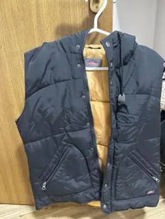 ディッキーズ フード付きベスト Lサイズ ブラック/オレンジ