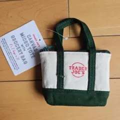 Trader Joe's トレジョ キャンバスマイクロトート　グリーン　緑