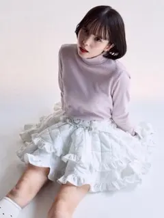 lilLilly Starry⭐︎キルティングミニスカート ホワイト