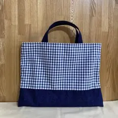 入園入学グッズ　ハンドメイド　レッスンバック　ストライプ