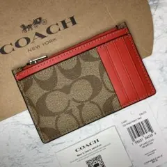 大人気　再再出品　COACH レアカラー　コインケース　シグネチャーレザー