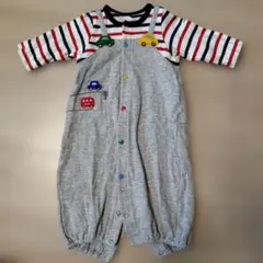 【中古】車の刺繍付きロンパース 50-60cm