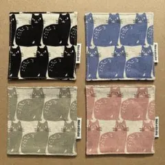 4色の猫さん4枚セット