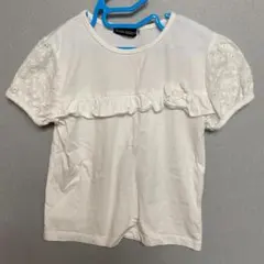 BeBe フリル付きホワイトTシャツ 130