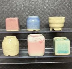 030301 6個セット　多肉植物　鉢　ミニ鉢　陶器植木鉢　盆栽鉢　豆鉢