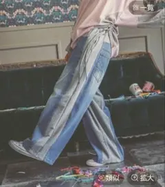 デニムパッチワークパンツ　モードノームコア　Lサイズのサムネイル