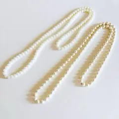 ✳︎まとめ売り✳︎コットンパール＆プラパール ロングネックレス 結婚式 お呼ばれ 白