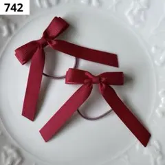 【742】　スカーレット　推し活　たらりん　リボン　ヘアゴム　キッズ　ベビー