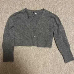 H&M DIVIDED グレー クロップドカーディガン S