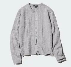 新品　ユニクロ　ケーブルクルーネックカーディガン　Sサイズ