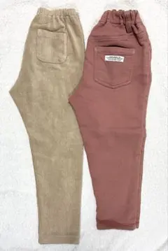 キッズ 120cm コーデュロイ レギンス + スウェット 長ズボン 2枚