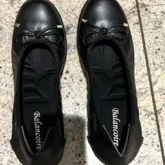 ブランコワール ジャパンメイド羊革パンプス フラット 軽量 25.0 黒のサムネイル
