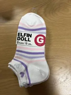 【新品】ELFIN DOLL ストライプソックス 2ペア 19-24cm