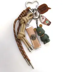 じゃらじゃらキーホルダー　バッグチャーム　キーチャーム　パラコード　ベア