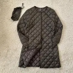 ユニクロ❣️ウルトラライトダウンジャケット　コート　カーキ系　袋付き　ナイロン　M