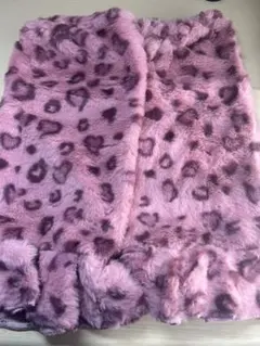 ヒョウ柄ファー レッグウォーマー ピンク