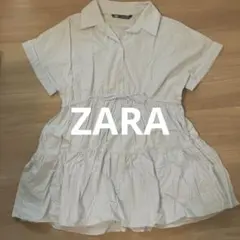 ZARA 半袖シャツワンピース ライトブルー Sサイズ