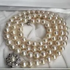 大珠 ロングパールネックレス 本真珠 9.0-9.5mm アコヤパール ビジュー