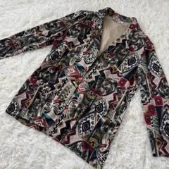 MISSONI テーラードジャケット50 リネン100 総柄 マルチカラー - メルカリ