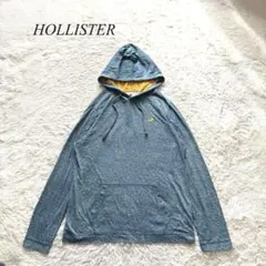 E6【ホリスター】パーカー　薄手　カットソー　長袖　ブルー　S カジュアル